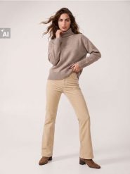 Jeansy flare - beżowy. Brązowe jeansy Sinsay, bez wzorów. Za 59.99 zł.