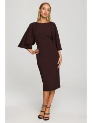 Made of emotion Sukienka w kolorze brązowym rozmiar: M. Brązowe sukienki Made Of Emotion, m, bez wzorów, bez kołnierzyka, bez ramiączek, midi. Za 203.45 zł.
