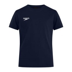 Koszulka T-Shirt damski Speedo Club Plain Tee. Niebieskie koszulki sportowe Speedo, bez wzorów, bez ramiączek. Za 73.79 zł.
