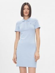 Tommy Hilfiger Sukienka codzienna 1985 WW0WW37853 Błękitny Slim Fit. Niebieskie sukienki TOMMY HILFIGER, na co dzień, xs, bez wzorów, z bawełny, bez kołnierzyka, bez ramiączek, proste. Za 339.99 zł.