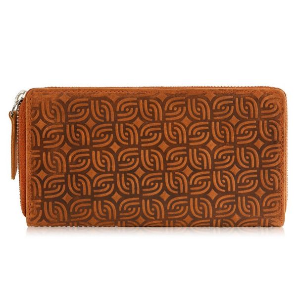 Portfel skórzany vintage Paolo Peruzzi pomarańczowy T-116-HOR. Brązowe portfele PAOLO PERUZZI, bez wzorów, ze skóry. Za 69.00 zł.