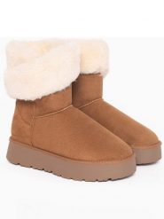 ISLAND BOOT Botki zimowe "Arine" w kolorze jasnobrązowym rozmiar: 41. Brązowe botki Island Boot, na zimę, bez wzorów, z materiału, bez obcasa, na platformie, bez zapięcia. Za 165.99 zł.