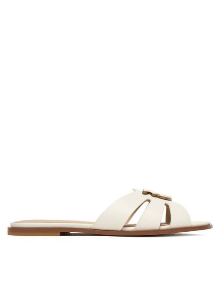 PINKO Klapki Milly 04 SD0463 P001 Biały. Białe klapki Pinko, bez wzorów, ze skóry, bez obcasa. Za 919.99 zł.