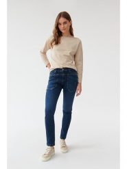 TATUUM Dżinsy - Slim fit - w kolorze granatowym rozmiar: 38. Niebieskie jeansy Tatuum, z aplikacjami, z podwyższonym stanem. Za 136.45 zł.