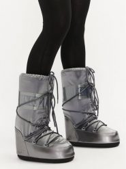 Moon Boot Śniegowce 80D1401680 Srebrny. Szare trapery i śniegowce Moon Boot, ze skóry. Za 989.99 zł.