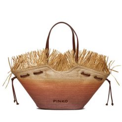 Torebka PINKO. Brązowe shopper Pinko, bez wzorów, bez dodatków. Za 1,539.00 zł.