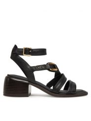 Clarks Sandały Morwyn Strap 26181243 Czarny. Czarne sandały Clarks, bez wzorów, ze skóry, bez obcasa, na słupku, bez zapięcia. Za 419.99 zł.
