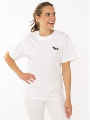 Zwillingsherz Koszulka w kolorze białym rozmiar: S/M. Białe bluzki Zwillingsherz, m, bez wzorów, z bawełny, bez kołnierzyka, bez ramiączek. Za 82.99 zł.