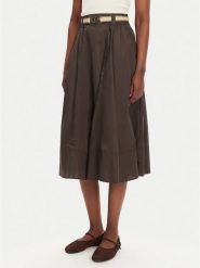 TWINSET Spódnica trapezowa 251TT202J Brązowy Regular Fit. Brązowe spódnice Twinset, bez wzorów, z bawełny, trapezowe. Za 819.99 zł.