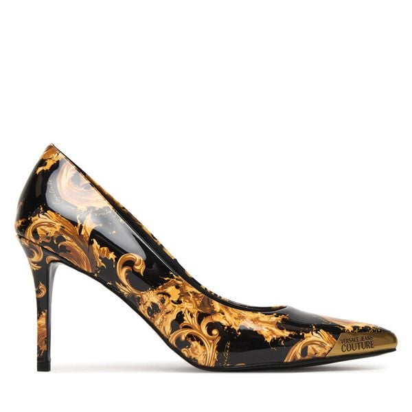 Szpilki Versace Jeans Couture. Szpilki Versace Jeans Couture, bez wzorów, z jeansu, bez obcasa, na szpilce, bez zapięcia. Za 615.99 zł.