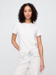 GAP Koszulka w kolorze kremowym rozmiar: XL. Brązowe bluzki GAP, xl, bez wzorów, z bawełny, bez kołnierzyka, bez ramiączek. Za 52.79 zł.