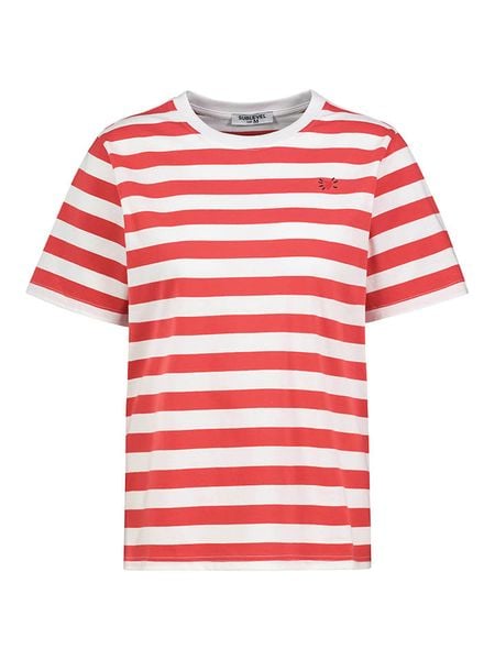 Sublevel Koszulka w kolorze czerwono-białym rozmiar: S. Białe bluzki Sublevel, s, bez wzorów, z bawełny, bez kołnierzyka, bez ramiączek. Za 48.16 zł.