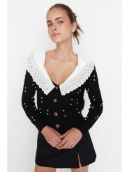 Trendyol Kardigan w kolorze czarnym rozmiar: M. Czarne kardigany Trendyol, m, bez wzorów. Za 86.99 zł.