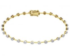 Bransoletka z żółtego złota z brylantami - 19 cm - 1,04 ct - próba 585. Żółte bransoletki Apart, z brylantem, złote. Za 14,290.00 zł.