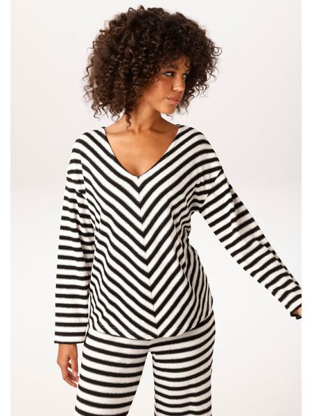 Aniston Bluza w kolorze czarno-białym rozmiar: 38. Białe bluzy Aniston, bez wzorów, bez kaptura. Za 120.24 zł.