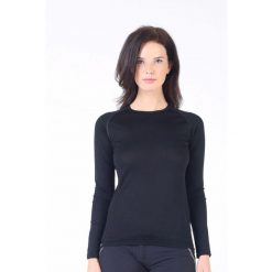 Bluza turystyczna damska Woolona Kona 100% Merino z długim rękawem. Czarne bluzy WOOLONA, m, bez wzorów, z wełny, bez kaptura. W wyprzedaży za 261.00 zł.