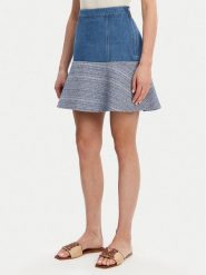 Guess Spódnica mini W5GD87 WH610 Niebieski Regular Fit. Niebieskie spódnice Guess, m, z aplikacjami, z syntetyku, mini. Za 279.99 zł.