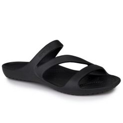 Klapki damskie Crocs KADEE II. Czarne klapki Crocs, bez wzorów, bez obcasa. W wyprzedaży za 139.00 zł.