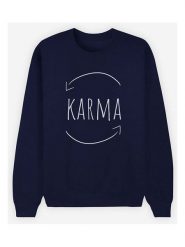 WOOOP Bluza "Karma" w kolorze granatowym rozmiar: L. Niebieskie bluzy Wooop, l, bez wzorów, bez kaptura. Za 56.53 zł.