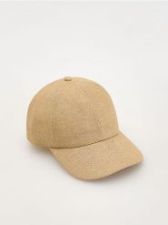 Czapka z daszkiem - beżowy. Brązowe czapki Reserved, bez wzorów. W wyprzedaży za 49.99 zł.