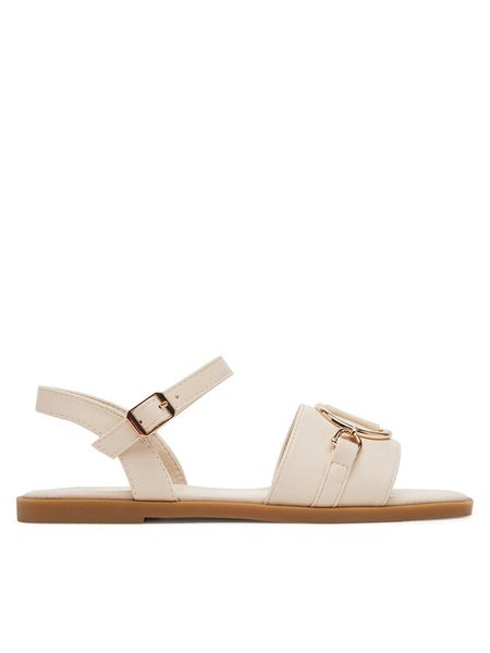 JENNY Sandały WS5727-20 Écru. Klapki Jenny, bez wzorów, z materiału, bez obcasa, na płaskiej podeszwie, bez zapięcia. Za 99.99 zł.