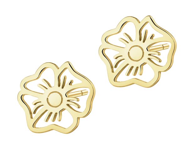 Kolczyki srebrne - kwiaty. Szare kolczyki Apart, pozłacane. Za 139.00 zł.