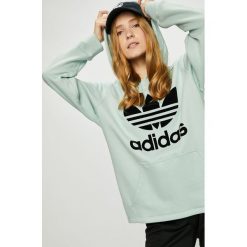 Adidas Originals - Bluza. Zielone bluzy Adidas Originals, bez wzorów, z bawełny, z kapturem. W wyprzedaży za 279.90 zł.
