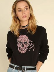 WOOOP Bluza "Beautiful Death" w kolorze czarnym rozmiar: XS. Czarne bluzy Wooop, xs, bez wzorów, bez kaptura. Za 108.99 zł.