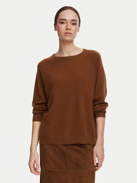 Marella Sweter Olmo1 2623366201 Brązowy Regular Fit. Brązowe swetry Marella, s, bez wzorów, z kaszmiru, bez ramiączek. Za 1,329.00 zł.
