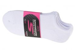 Skarpetki sportowe damskie 3pk Womens Super Stretch Socks. Białe skarpety Skechers, bez wzorów, z materiału. Za 79.99 zł.
