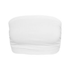 Top Bandeau Dla Kobiet. Białe koszulki sportowe BUILD YOUR BRAND, bez wzorów, bez ramiączek. Za 42.99 zł.