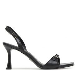 Sandały Aldo. Czarne sandały Aldo, bez wzorów, bez obcasa, na szpilce, bez zapięcia. Za 469.99 zł.