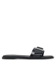 Calvin Klein Klapki Flat Slide W/Buckle - Lth HW0HW02490 Czarny. Czarne klapki Calvin Klein, bez wzorów, ze skóry, bez obcasa. Za 529.99 zł.