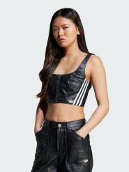 Adidas Top "Originals Adilenium Season 3" w kolorze czarnym ze skóry syntetycznej rozmiar: 38. Czarne topy Adidas, bez wzorów, ze skóry, bez kołnierzyka, bez ramiączek. Za 98.95 zł.