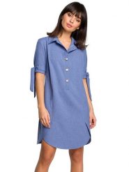 Be Wear Sukienka w kolorze niebieskim rozmiar: L. Niebieskie sukienki Be Wear, l, bez wzorów, bez kołnierzyka, bez ramiączek, midi. Za 101.23 zł.