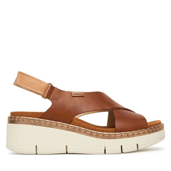 Sandały Pikolinos. Brązowe sandały Pikolinos, bez wzorów, bez obcasa, na koturnie, bez zapięcia. Za 599.99 zł.