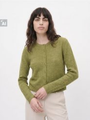 Klasyczny kardigan regular fit - zielony. Zielone kardigany Sinsay, l, bez wzorów. Za 49.99 zł.