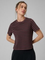 4F T-shirt regular gładki damski - brązowy S. Brązowe t-shirty 4f, s, bez wzorów, z bawełny, bez kołnierzyka, bez ramiączek. Za 69.99 zł.