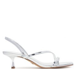 Sandały Aldo. Szare sandały Aldo, bez wzorów, bez obcasa, na szpilce, bez zapięcia. Za 359.99 zł.
