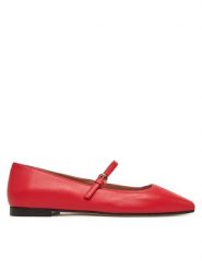 Pollini Baleriny SA11051C0MTE0501 Czerwony. Czerwone baleriny Pollini, bez wzorów, ze skóry, bez obcasa. Za 969.99 zł.