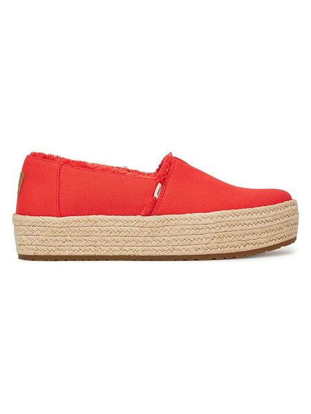 TOMS Espadryle w kolorze czerwonym rozmiar: 40. Czerwone espadryle Toms, bez wzorów, bez obcasa, bez zapięcia. Za 161.73 zł.