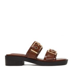 Klapki Beverly Hills Polo Club. Brązowe klapki Beverly Hills Polo Club, bez wzorów, bez obcasa. Za 179.99 zł.