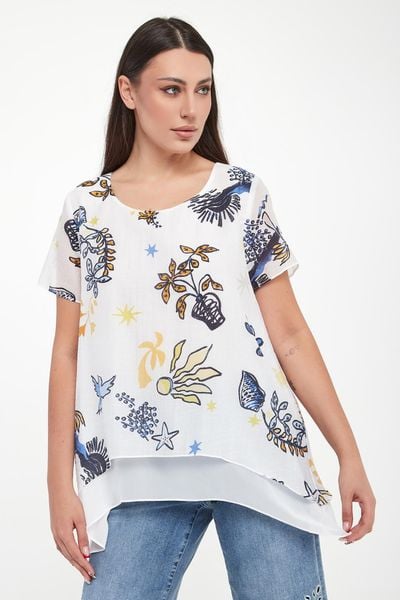 Bluzka damska ze wzorem JOSEPH RIBKOFF. Bluzki Joseph Ribkoff, xl, bez wzorów, bez kołnierzyka, bez ramiączek. Za 839.00 zł.