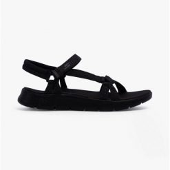 Sandały damskie SKECHERS Go Walk Flex Sandal Sublime. Czarne sandały Skechers, bez wzorów, bez obcasa, bez zapięcia. Za 169.99 zł.