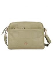 Bellicci Skórzana torebka "Vega" w kolorze khaki - 22 x 15 x 5,5 cm rozmiar: onesize. Brązowe torby na ramię Bellicci, bez wzorów, z materiału, na ramię, bez dodatków. Za 173.99 zł.