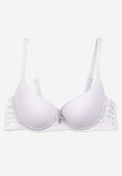 Biały Biustonosz Gładki z Efektem Push-Up i Wycięciami Roselily. Białe biustonosze Born2be, bez wzorów. Za 34.99 zł.