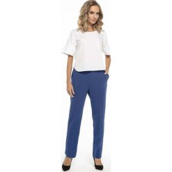 Eleganckie Chabrowe Spodnie Dzianinowe w Kant. Spodnie narciarskie marki Molly.pl. Za 139.90 zł.