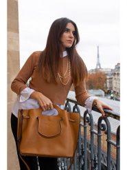 Maison héritage PARIS Skórzana torebka "Prun" w kolorze jasnobrązowym - 41 x 26 x 16 cm rozmiar: onesize. Brązowe torby na ramię Maison héritage PARIS, bez wzorów, z materiału, przez ramię, bez dodatków. Za 459.45 zł.