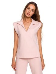 Made of emotion Bluzka w kolorze jasnoróżowym rozmiar: XL. Różowe bluzki Made Of Emotion, xl, bez wzorów, bez kołnierzyka, bez ramiączek. Za 43.99 zł.