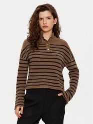 Tommy Hilfiger Sweter WW0WW44981 Brązowy Relaxed Fit. Brązowe swetry TOMMY HILFIGER, xxl, bez wzorów, z wełny, bez ramiączek. Za 419.99 zł.